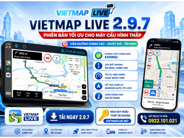 Vietmap Live 2.9.7 Bản tối ưu cực mạnh cho máy cấu hình thấp